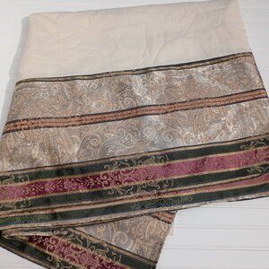 CROSCILL Dover Manor Bedskirt Queen Mulberry Green Vtg Split Corners Bed Skirt
